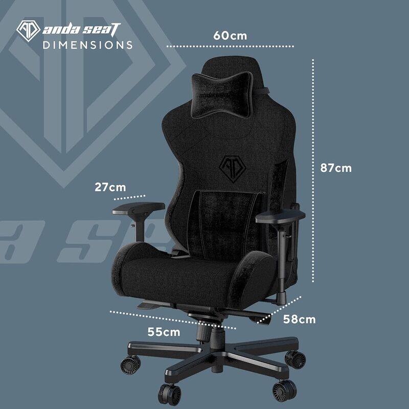 AndaSeat T-Pro II Premium Series - Gaming Chair, XL, Linen Fabric, Black